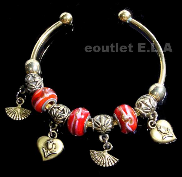 EUROPEAN CHARM CUFF BANGLE-RED THEME